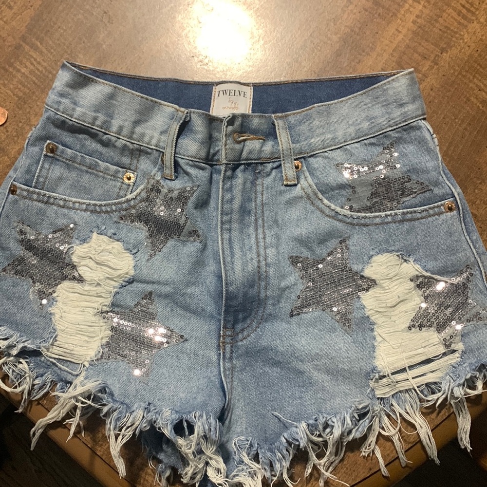 COPY - Sequin Jean shorts